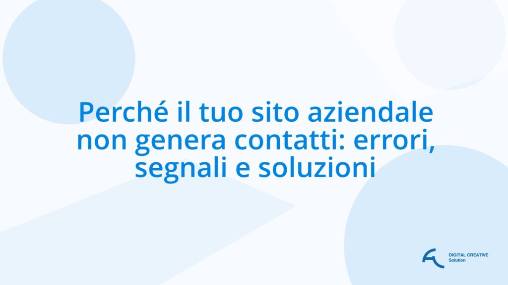Analisi di un sito aziendale che non genera contatti